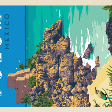 Mexico: Tulum, Vintage Poster 500 Jigsaw Puzzle 3D Modell