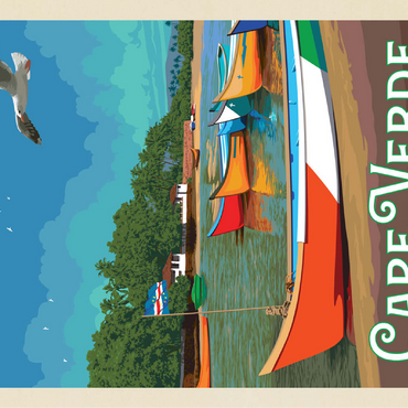 Cape Verde: A Volcanic Archipelago, Vintage Poster 100 Jigsaw Puzzle 3D Modell