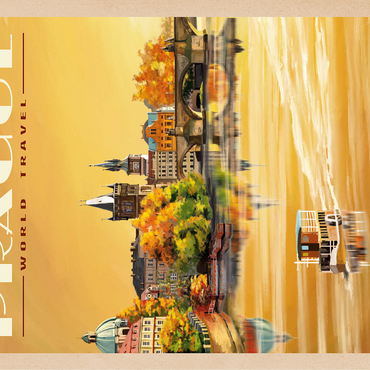 Prague, Charles Bridge - A Sunset's Old Town View 100 Jigsaw Puzzle 3D Modell