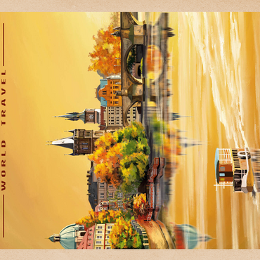 Prague, Charles Bridge - A Sunset's Old Town View 500 Jigsaw Puzzle 3D Modell