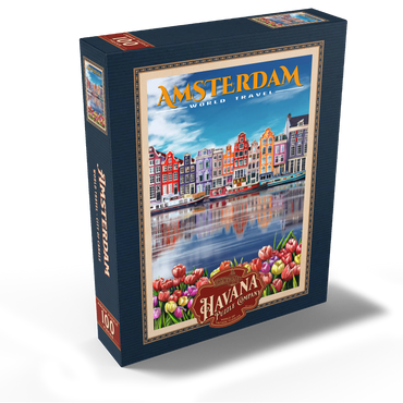 Amsterdam, Netherlands - City of Canals, Vintage Travel Poster 100 Jigsaw Puzzle box view1