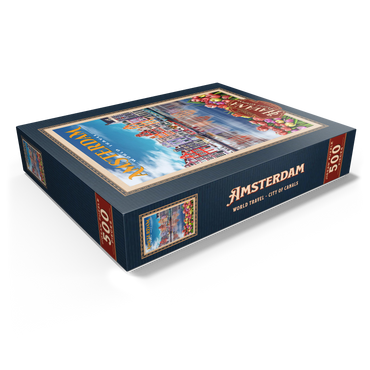 Amsterdam, Netherlands - City of Canals, Vintage Travel Poster 500 Jigsaw Puzzle box view1