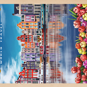 Amsterdam, Netherlands - City of Canals, Vintage Travel Poster 500 Jigsaw Puzzle 3D Modell