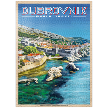 puzzleplate Dubrovnik, Croatia - A Jewel of the Dalmatian Coast, Vintage Travel Poster 1000 Jigsaw Puzzle