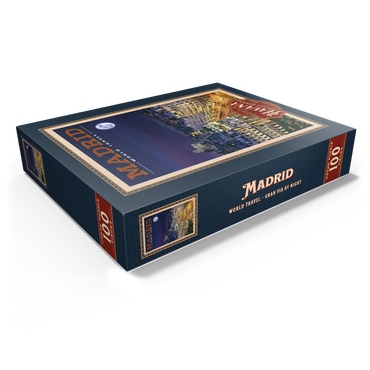 Madrid, Spain - Gran Vía by Night, Vintage Travel Poster 100 Jigsaw Puzzle box view1