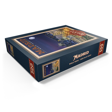 Madrid, Spain - Gran Vía by Night, Vintage Travel Poster 500 Jigsaw Puzzle box view1