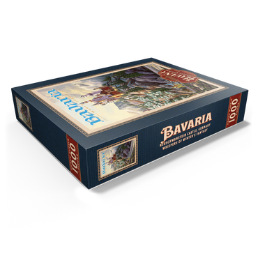 Neuschwanstein Castle, Germany - Whispers of Winter's Fantasy, Vintage Travel Poster 1000 Jigsaw Puzzle box view1