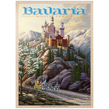 puzzleplate Neuschwanstein Castle, Germany - Whispers of Winter's Fantasy, Vintage Travel Poster 1000 Jigsaw Puzzle
