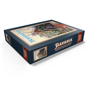 Neuschwanstein Castle, Germany - Whispers of Winter's Fantasy, Vintage Travel Poster 100 Jigsaw Puzzle box view1