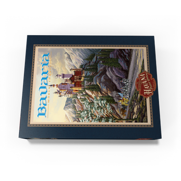 Neuschwanstein Castle, Germany - Whispers of Winter's Fantasy, Vintage Travel Poster 300 Jigsaw Puzzle box view3