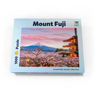 Cherry blossom at the Chureito Pagoda with a view of Mount Fuji - Japan 1000 Jigsaw Puzzle box view1