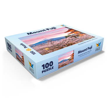 Cherry blossom at the Chureito Pagoda with a view of Mount Fuji - Japan 100 Jigsaw Puzzle box view1