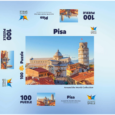 Cathedral and Leaning Tower of Pisa - Tuscany, Italy 100 Jigsaw Puzzle box 3D Modell
