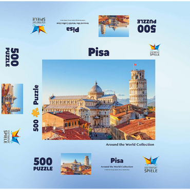 Cathedral and Leaning Tower of Pisa - Tuscany, Italy 500 Jigsaw Puzzle box 3D Modell