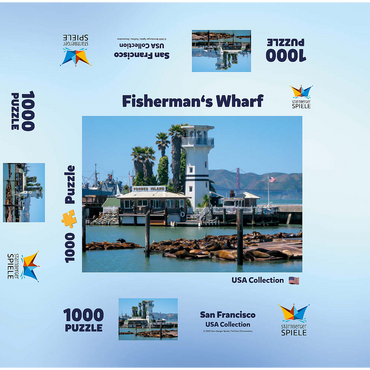 Sea lion colony at Pier 39 of Fisherman's Wharf - San Francisco, California, USA 1000 Jigsaw Puzzle box 3D Modell