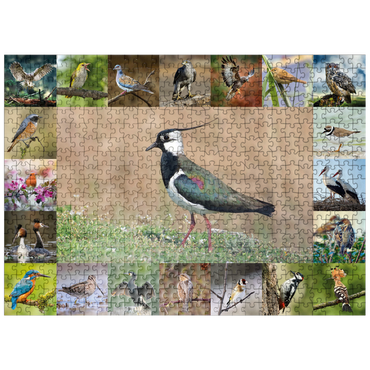 puzzleplate Birds of the Year - Collage No.9 - Main motif: Lapwing 500 Jigsaw Puzzle