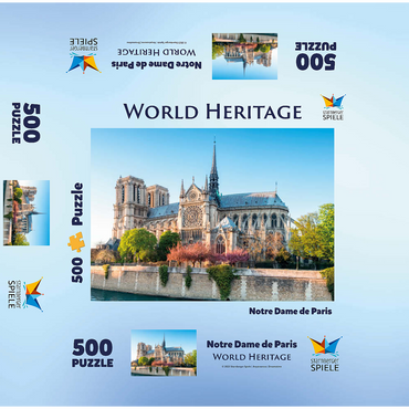 Notre Dame de Paris Cathedral on the Seine - France 500 Jigsaw Puzzle box 3D Modell