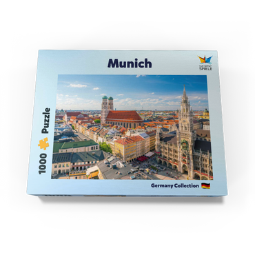 Munich - View of Marienplatz with town hall and Frauenkirche - Bavaria, Germany 1000 Jigsaw Puzzle box view1
