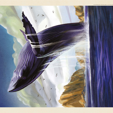 Channel Islands National Park: Breaching Whale, Vintage Poster 1000 Jigsaw Puzzle 3D Modell