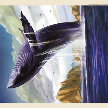 Channel Islands National Park: Breaching Whale, Vintage Poster 500 Jigsaw Puzzle 3D Modell