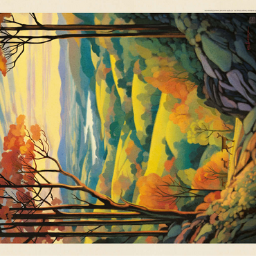 Shenandoah National Park: Rolling Hills, Vintage Poster 100 Jigsaw Puzzle 3D Modell