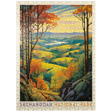 puzzleplate Shenandoah National Park: Rolling Hills, Vintage Poster 500 Jigsaw Puzzle