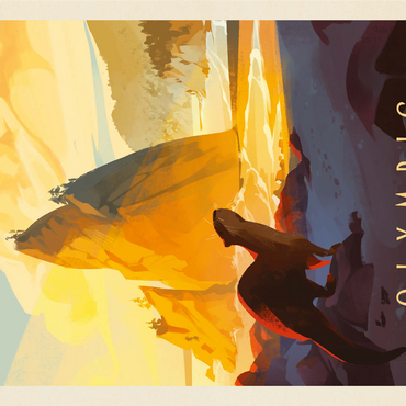 Olympic National Park: Sea Otter, Vintage Poster 1000 Jigsaw Puzzle 3D Modell