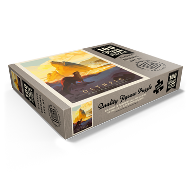 Olympic National Park: Sea Otter, Vintage Poster 100 Jigsaw Puzzle box view1