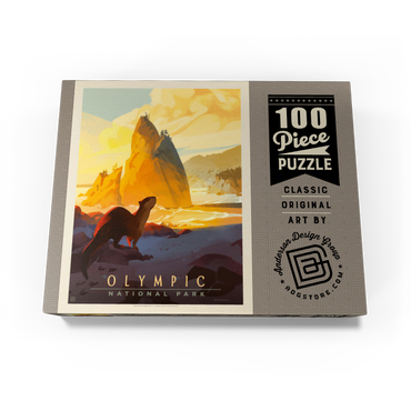 Olympic National Park: Sea Otter, Vintage Poster 100 Jigsaw Puzzle box view3