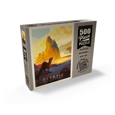 Olympic National Park: Sea Otter, Vintage Poster 500 Jigsaw Puzzle box view2