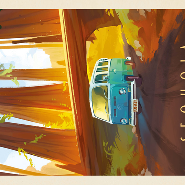 Sequoia National Park: Through The Trees, Vintage Poster 1000 Jigsaw Puzzle 3D Modell