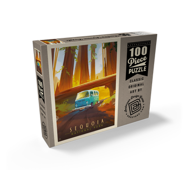Sequoia National Park: Through The Trees, Vintage Poster 100 Jigsaw Puzzle box view2