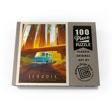Sequoia National Park: Through The Trees, Vintage Poster 100 Jigsaw Puzzle box view3