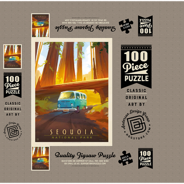 Sequoia National Park: Through The Trees, Vintage Poster 100 Jigsaw Puzzle box 3D Modell