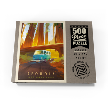 Sequoia National Park: Through The Trees, Vintage Poster 500 Jigsaw Puzzle box view3