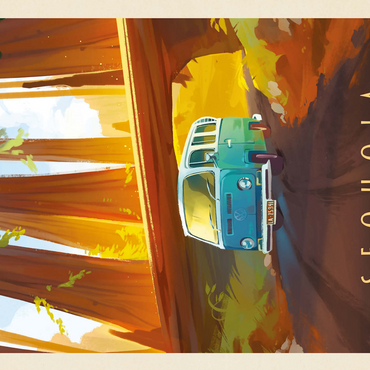 Sequoia National Park: Through The Trees, Vintage Poster 500 Jigsaw Puzzle 3D Modell