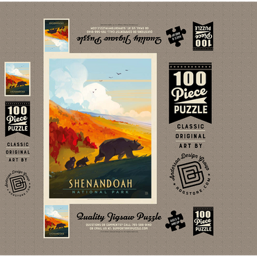Shenandoah National Park: Mama Bear & Cubs, Vintage Poster 100 Jigsaw Puzzle box 3D Modell