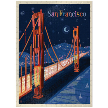puzzleplate San Francisco: Golden Gate (Mod Design), Vintage Poster 300 Jigsaw Puzzle