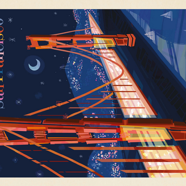 San Francisco: Golden Gate (Mod Design), Vintage Poster 500 Jigsaw Puzzle 3D Modell