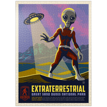 puzzleplate Legends Of The National Parks: Great Sand Dune's Extraterrestrials, Vintage Poster 1000 Jigsaw Puzzle