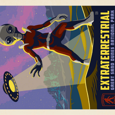 Legends Of The National Parks: Great Sand Dune's Extraterrestrials, Vintage Poster 100 Jigsaw Puzzle 3D Modell