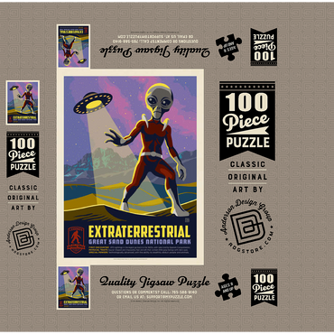 Legends Of The National Parks: Great Sand Dune's Extraterrestrials, Vintage Poster 100 Jigsaw Puzzle box 3D Modell