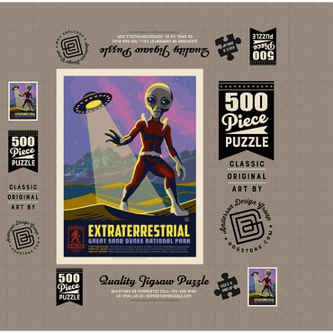 Legends Of The National Parks: Great Sand Dune's Extraterrestrials, Vintage Poster 500 Jigsaw Puzzle box 3D Modell