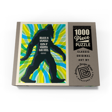 Bigfoot: Believe In Yourself, Even If Nobody Else Does, Vintage Poster 1000 Jigsaw Puzzle box view3