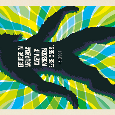 Bigfoot: Believe In Yourself, Even If Nobody Else Does, Vintage Poster 1000 Jigsaw Puzzle 3D Modell