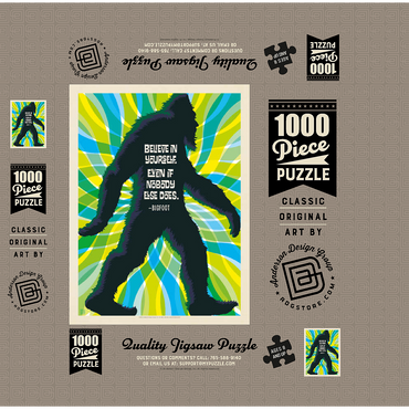 Bigfoot: Believe In Yourself, Even If Nobody Else Does, Vintage Poster 1000 Jigsaw Puzzle box 3D Modell