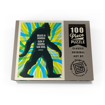 Bigfoot: Believe In Yourself, Even If Nobody Else Does, Vintage Poster 100 Jigsaw Puzzle box view3