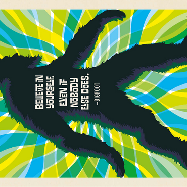 Bigfoot: Believe In Yourself, Even If Nobody Else Does, Vintage Poster 100 Jigsaw Puzzle 3D Modell