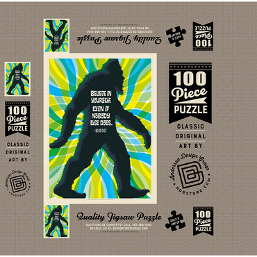 Bigfoot: Believe In Yourself, Even If Nobody Else Does, Vintage Poster 100 Jigsaw Puzzle box 3D Modell