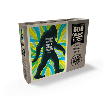 Bigfoot: Believe In Yourself, Even If Nobody Else Does, Vintage Poster 500 Jigsaw Puzzle box view2